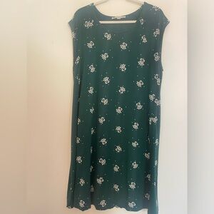 LOFT L Green Sleeveless Dress